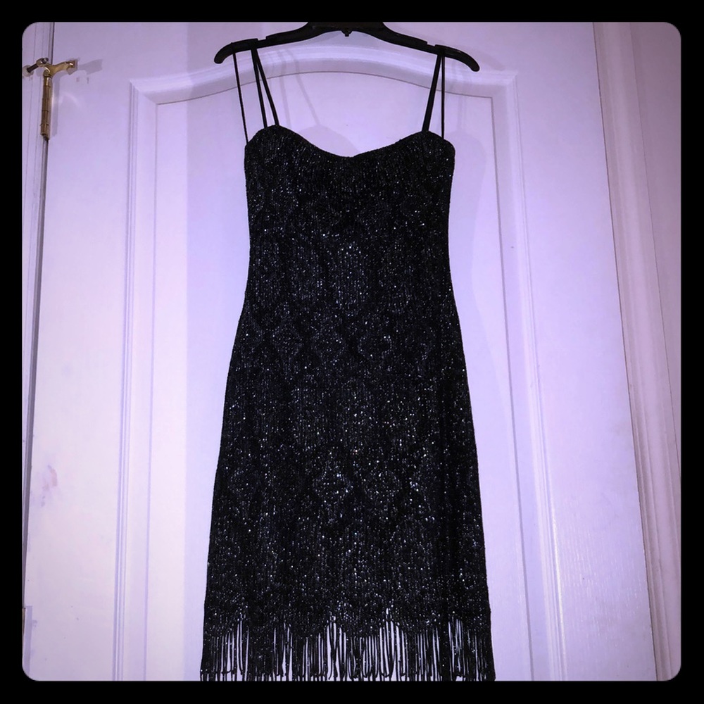 Shimmery spaghetti strap dress